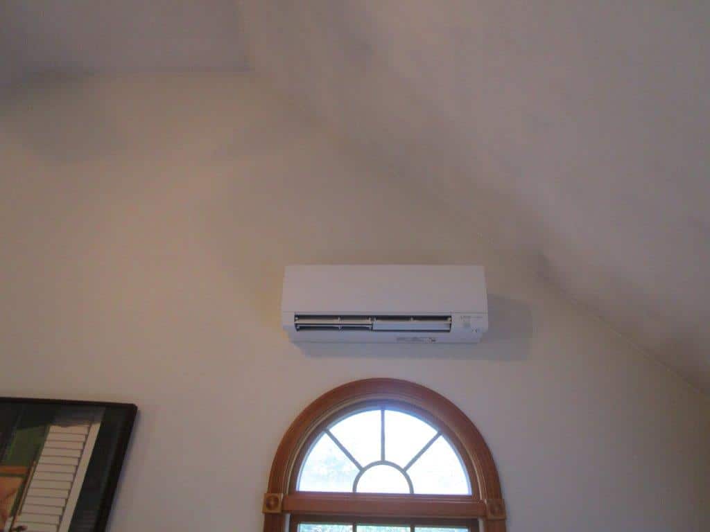 Mitsubishi ductless HVAC unit above window