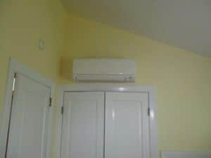 Ductless panels in a room with high ceilings in Manchester by the Sea, MA