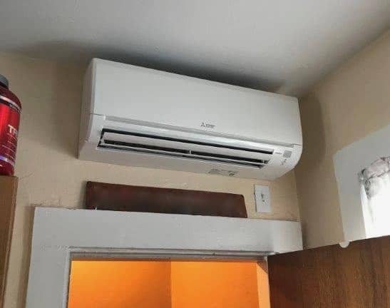 Mitsubishi Ductless Unit Installed Above a Doorframe in Somerville MA Rental