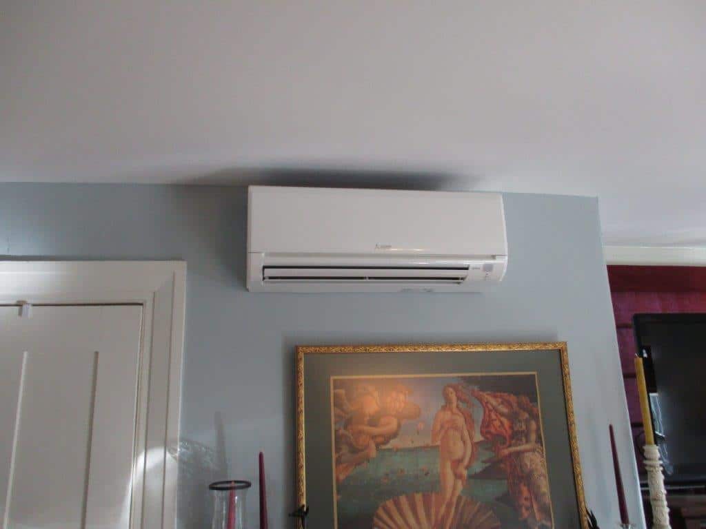 Example of indoor ductless AC unit with Hyper-Heating technology.