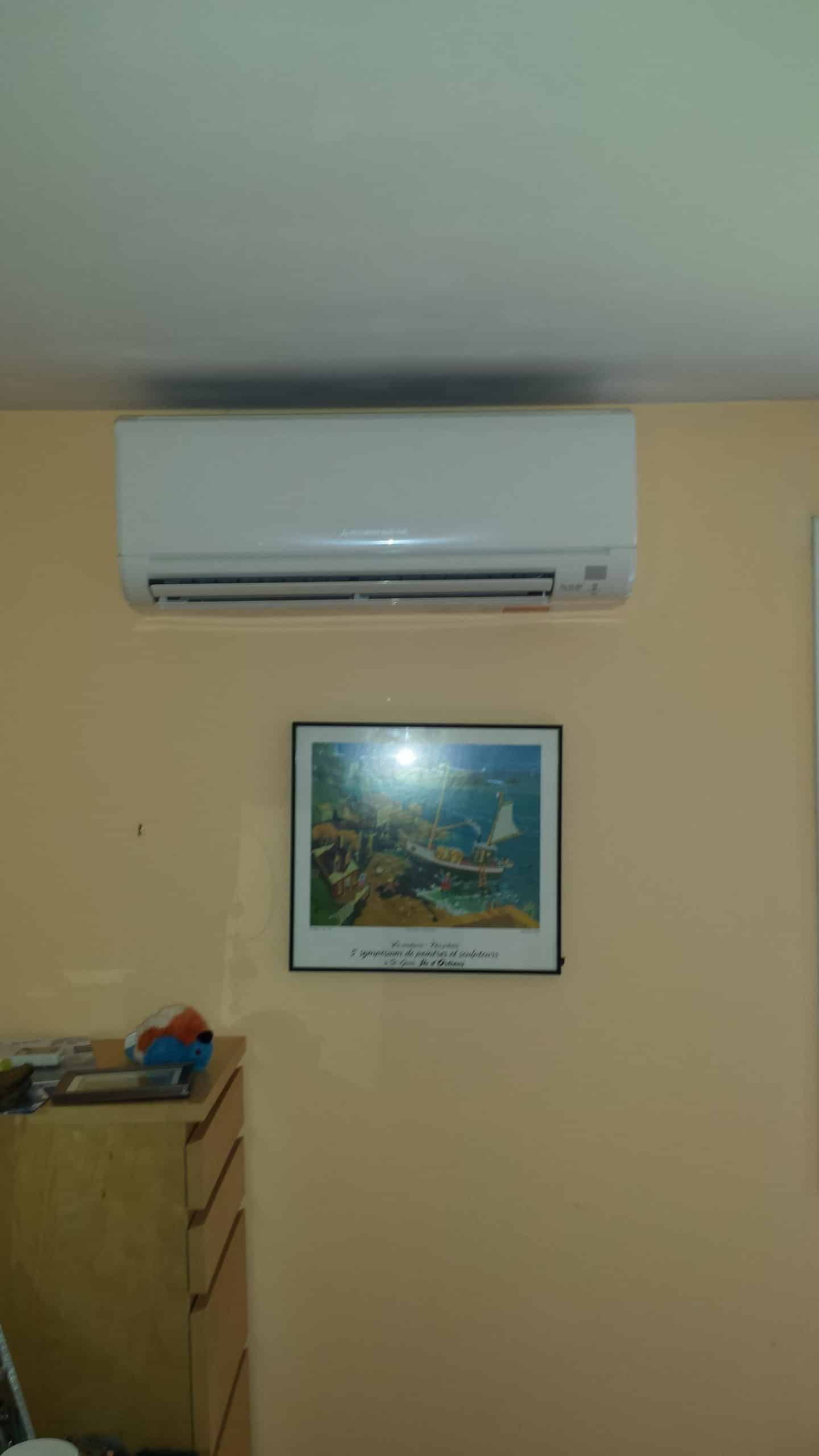 Mitsubishi ductless heating and cooling system installation in a Concord, MA ranch home