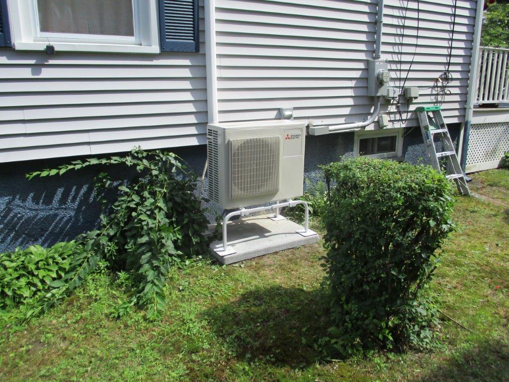 Salem MA Colonial With Mitsubishi Ductless Outdoor Unit