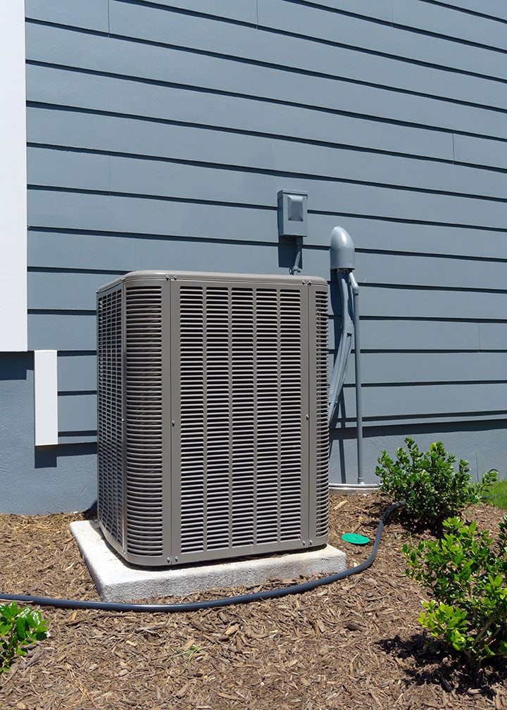 Clean outdoor AC unit for central HVAC system.