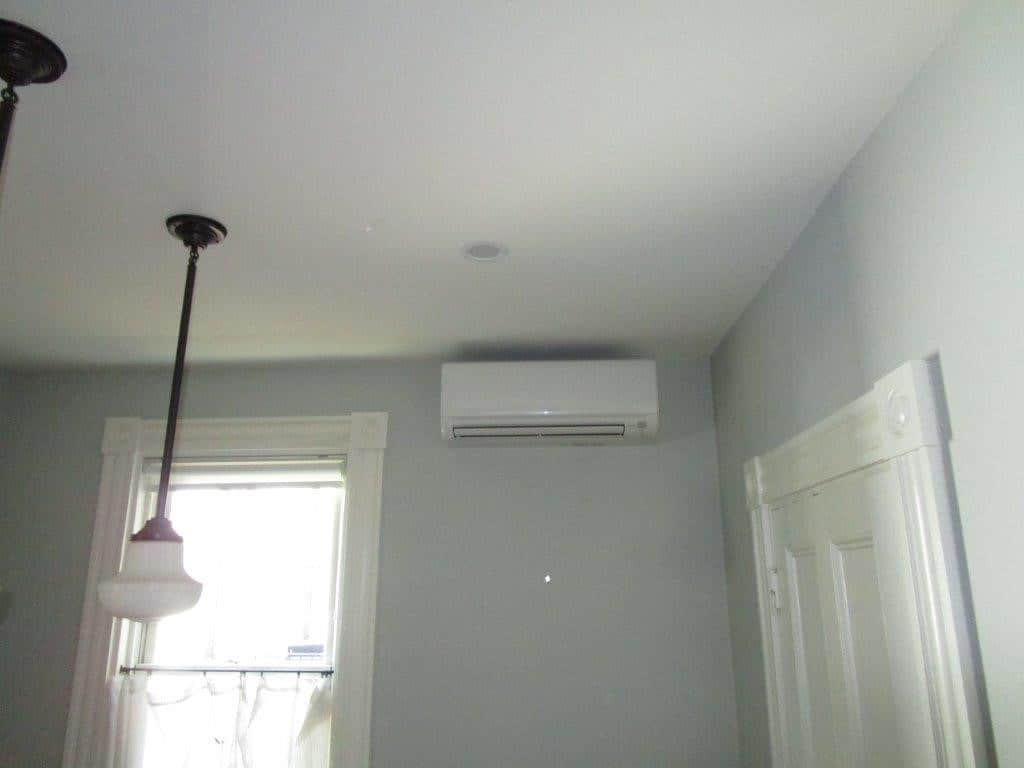 Example of a ductless AC installed in Jamaica Plain home. 