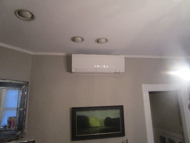 Example of indoor ductless AC in Cambridge home.