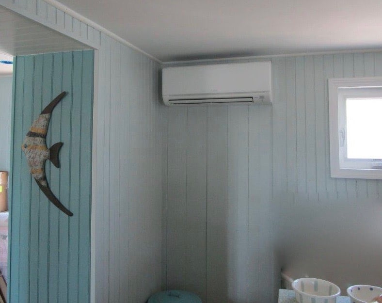 Beach home gets ductless heating and cooling units installed for year-round comfort.