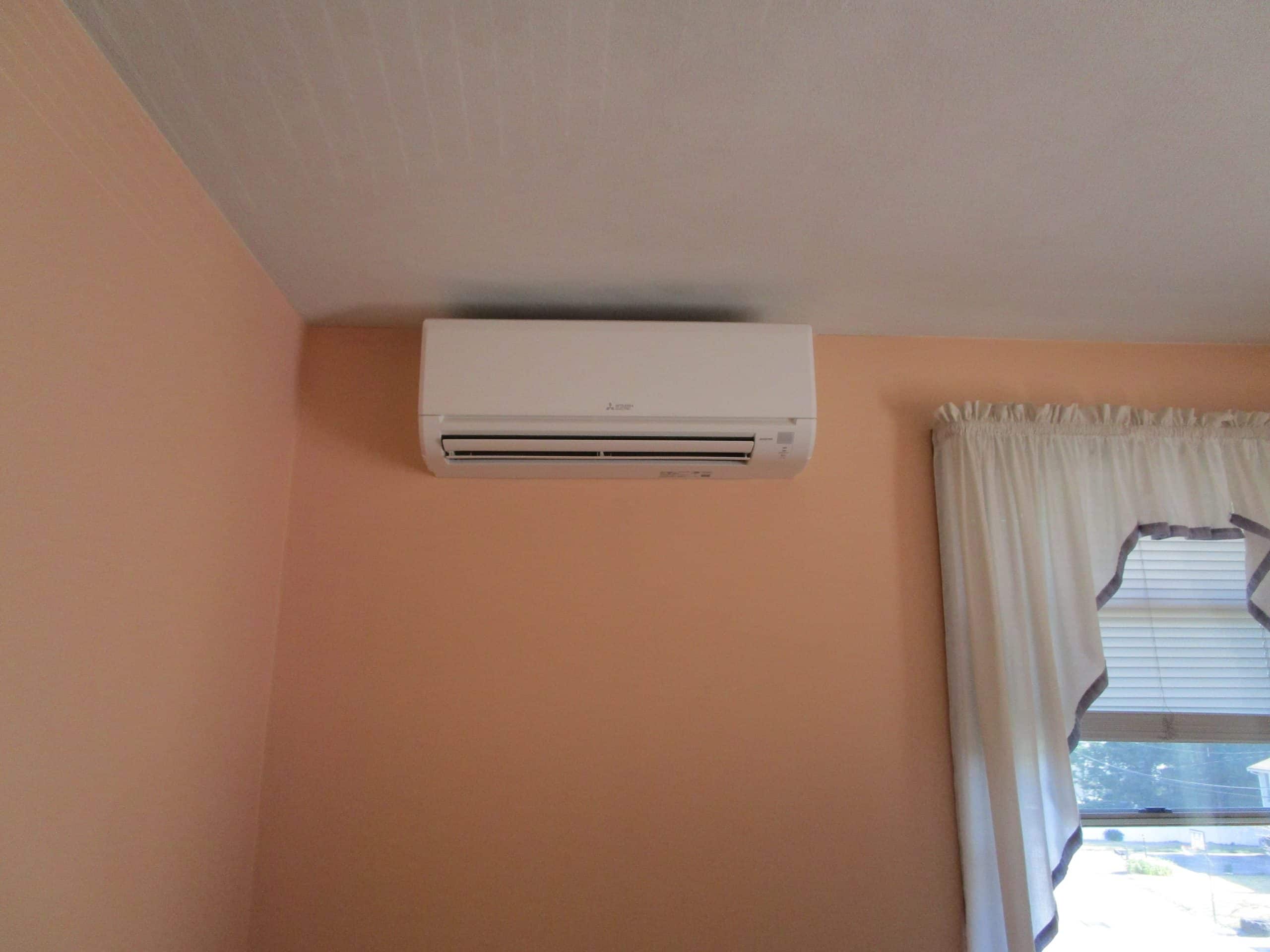 Example of an indoor wall mounted ductless AC unit.