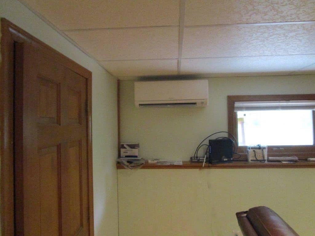 Ductless wall mounted unit installed indoors.