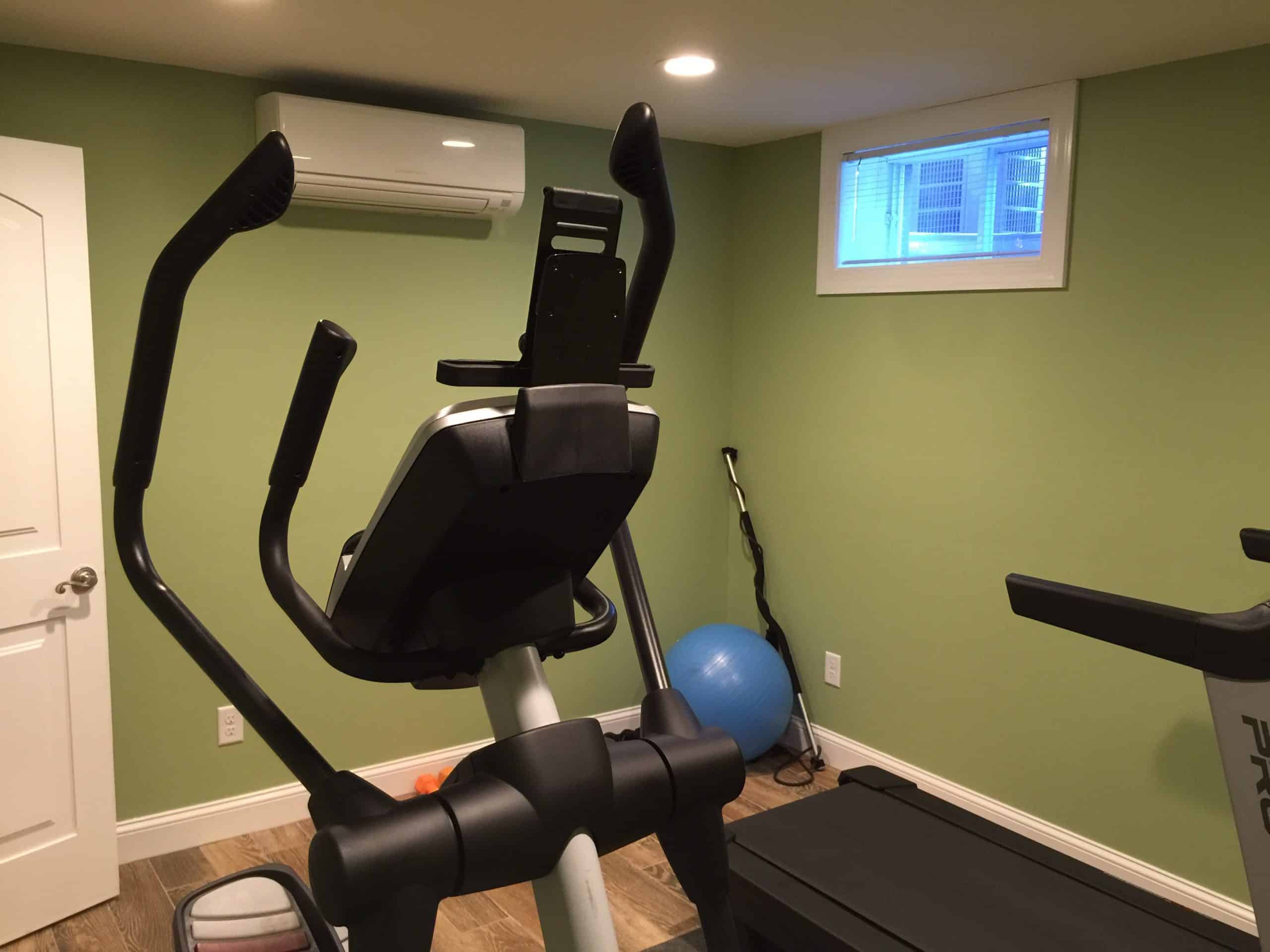 Ductless heating and cooling in a Saugus personal gym.