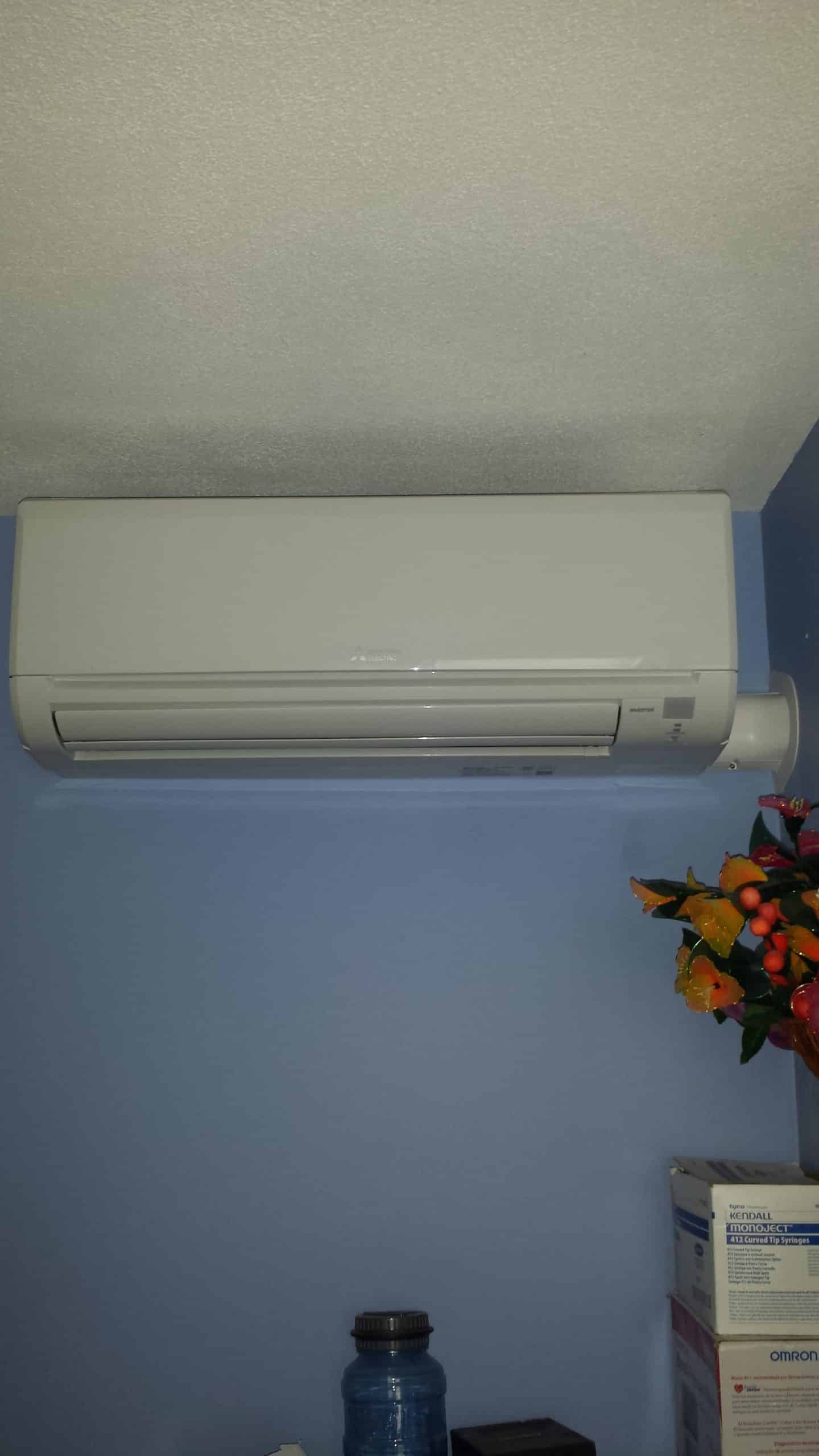 Indoor example of wall mounted ductless unit in Lexington, MA