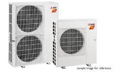 Example of outdoor Mitsubishi Electric heat pump condensers.