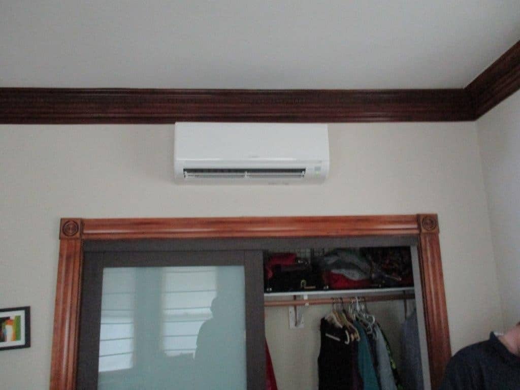 Jamaica Plain condo in Boston gets Mitsubishi ductless AC system.