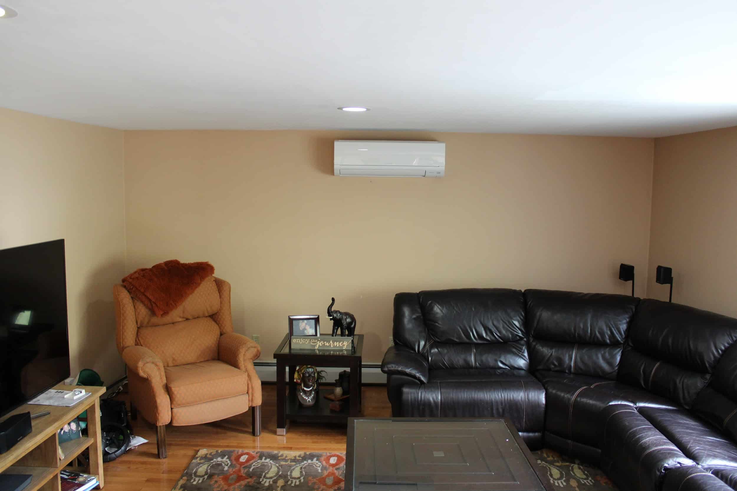 Example of a Mitsubishi ductless indoor wall AC unit.
