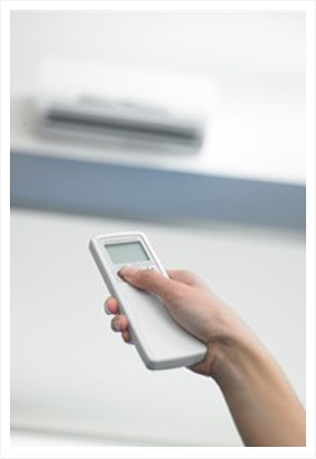 Mitsubishi ductless systems are controlled by remote.