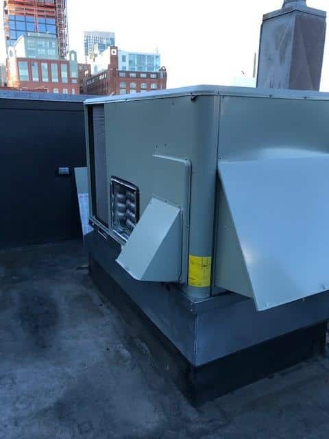 American Standard heating unit installation in Boston, MA.