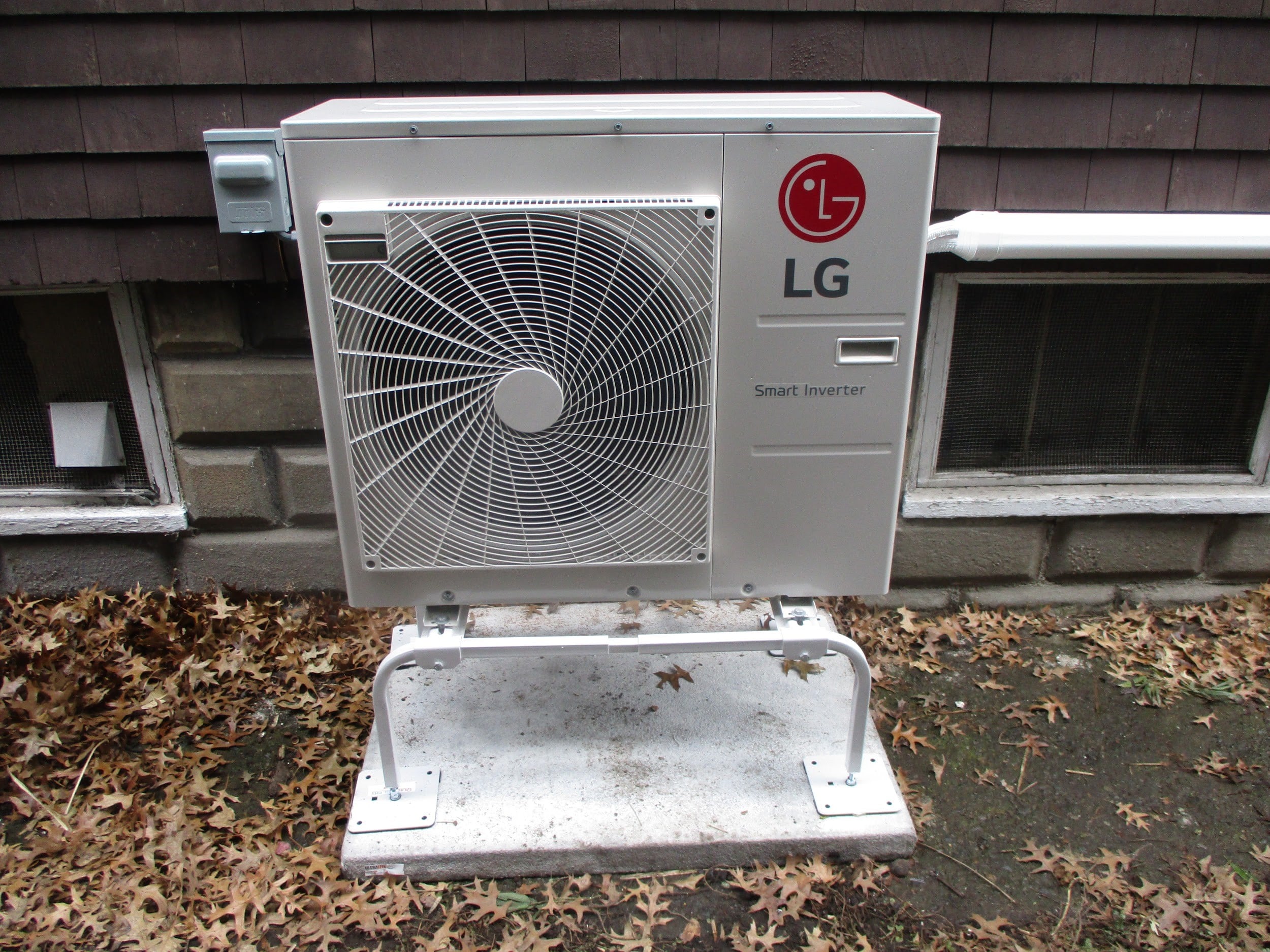 Outdoor example of an LG condenser unit for a ductless system.