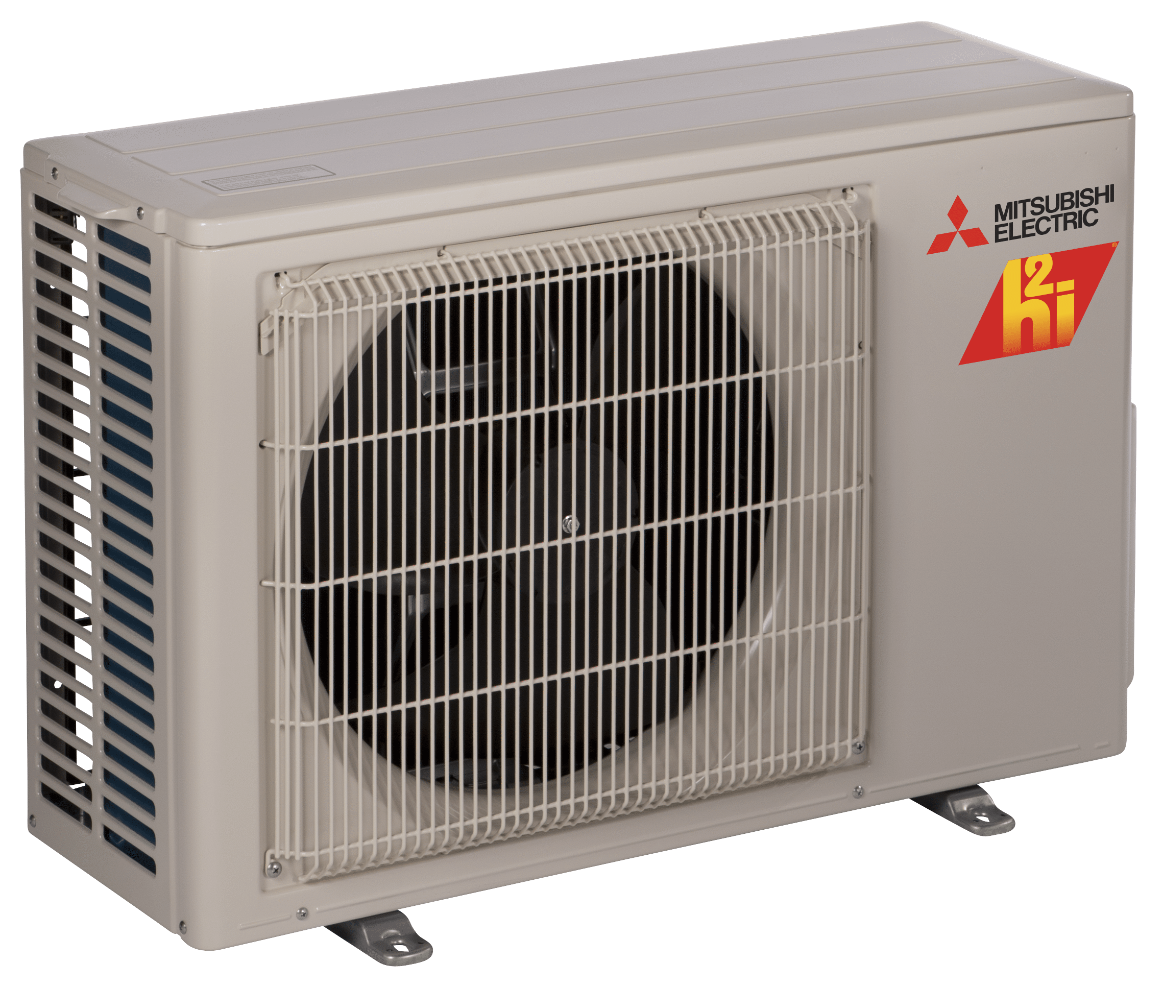 Outdoor heat pump for Mitsubishi ductless heating and air conditioning system.