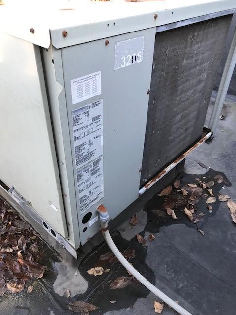 Outdoor rooftop unit installed in Boston, MA, for heating. 