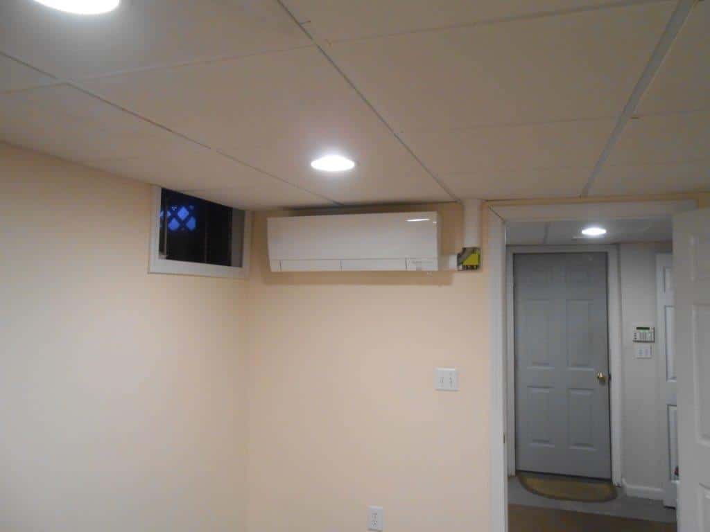 Stoneham MA Basement Gets Comfortable With Ductless Indoor Unit