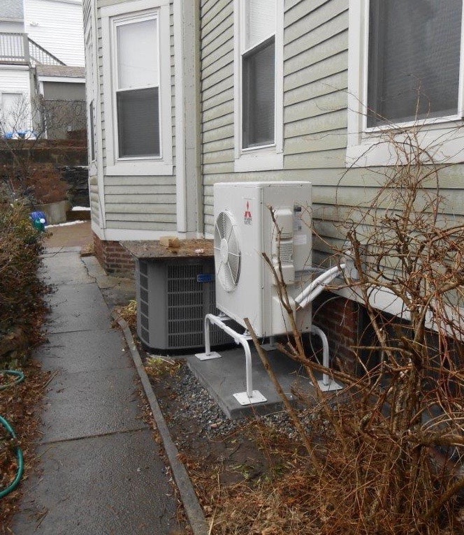 Mitsubishi ductless unit outdoor condenser installation