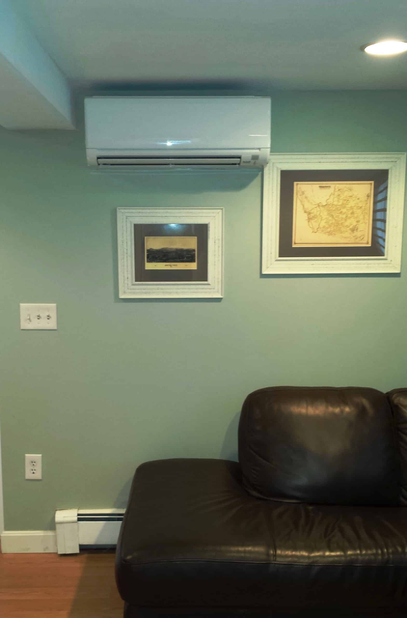 Groton home get ductless heating and air conditioning.