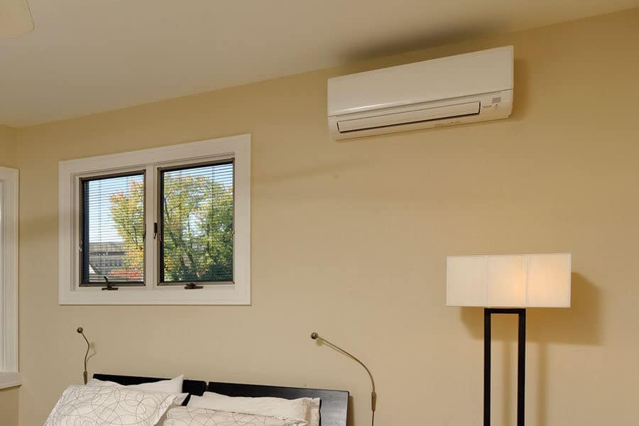 Salem, MA, single family home gets a ductless HVAC system installed.