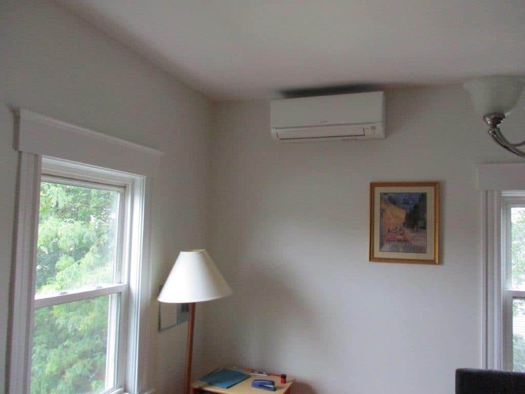 Mitsubishi ductless unit installed in Somerville Condo