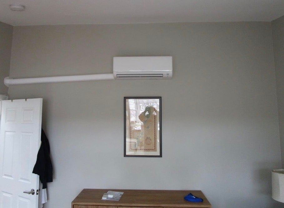 East Boston home indoor example of ductless unit.