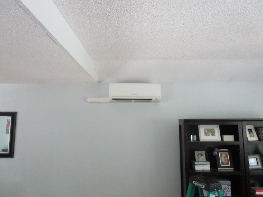 Indoor mini split AC unit in living room