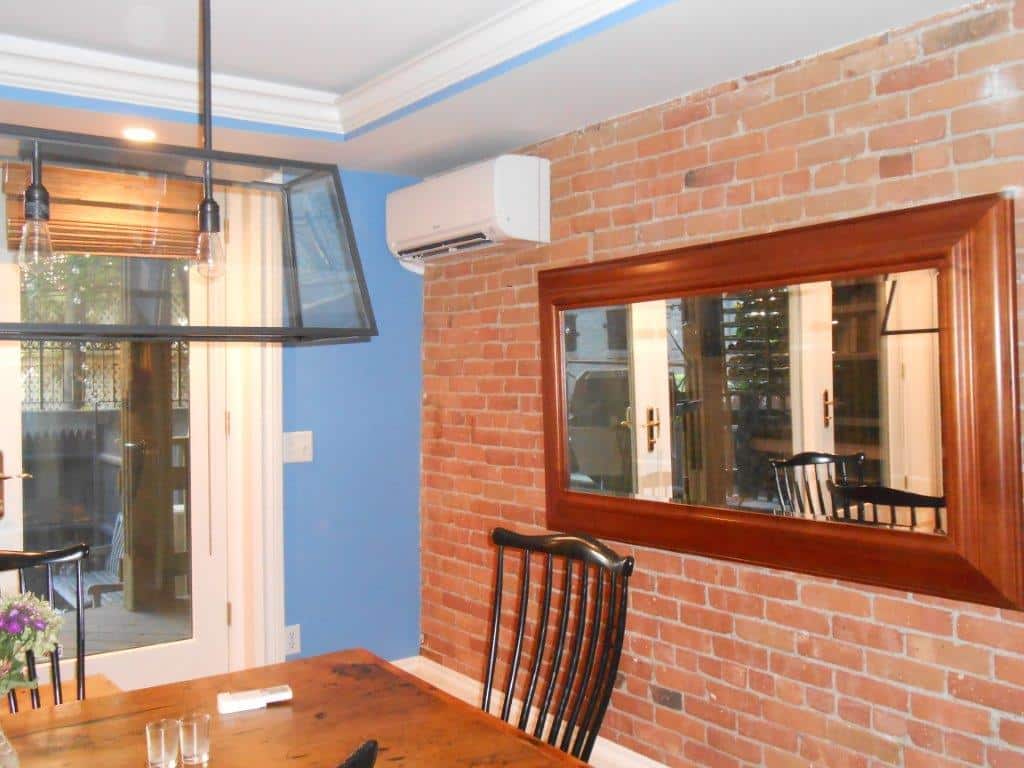 Indoor ductless unit in Boston Brownstone