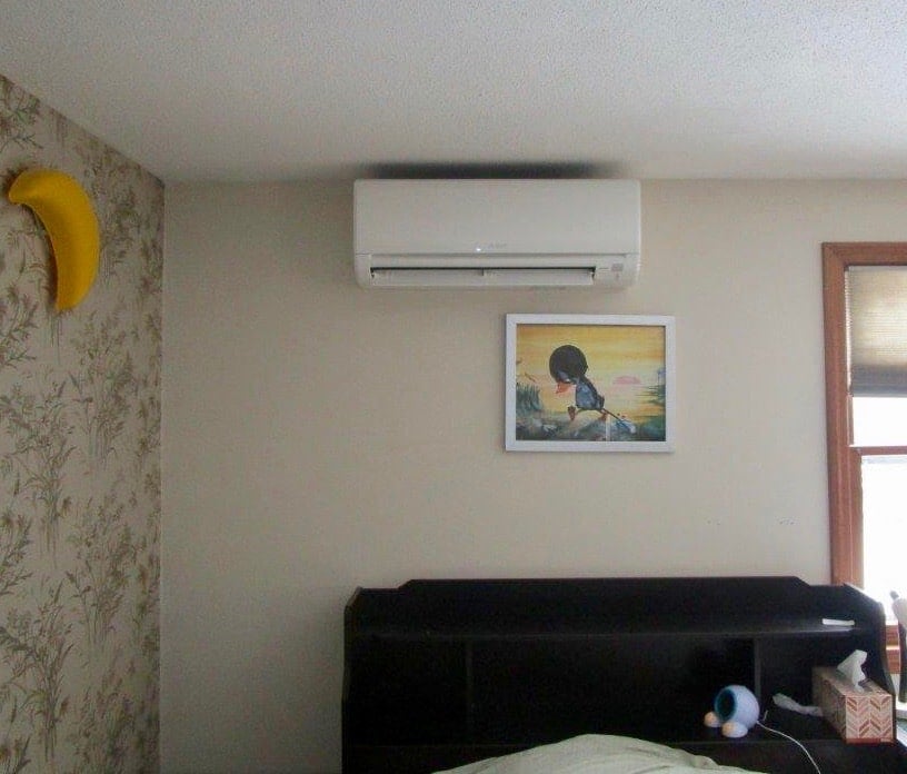 Ductless HVAC unit in North Andover, MA bedroom