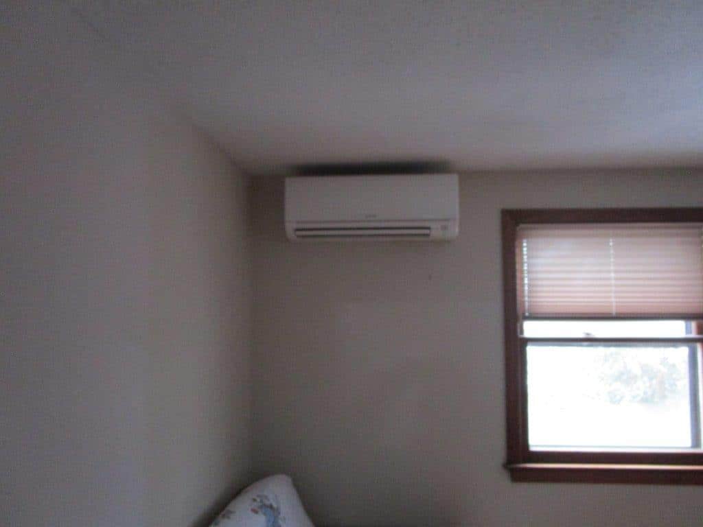 Mitsubishi ductless HVAC unit in children’s bedroom in North Andover, MA