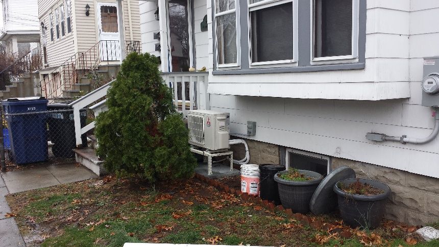 Outside Condenser for Ductless HVAC Heat Pump in West Roxbury, MA