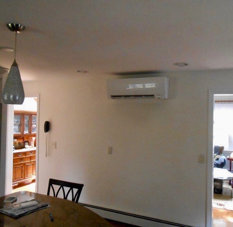 Ductless HVAC unit in a Natick, MA home