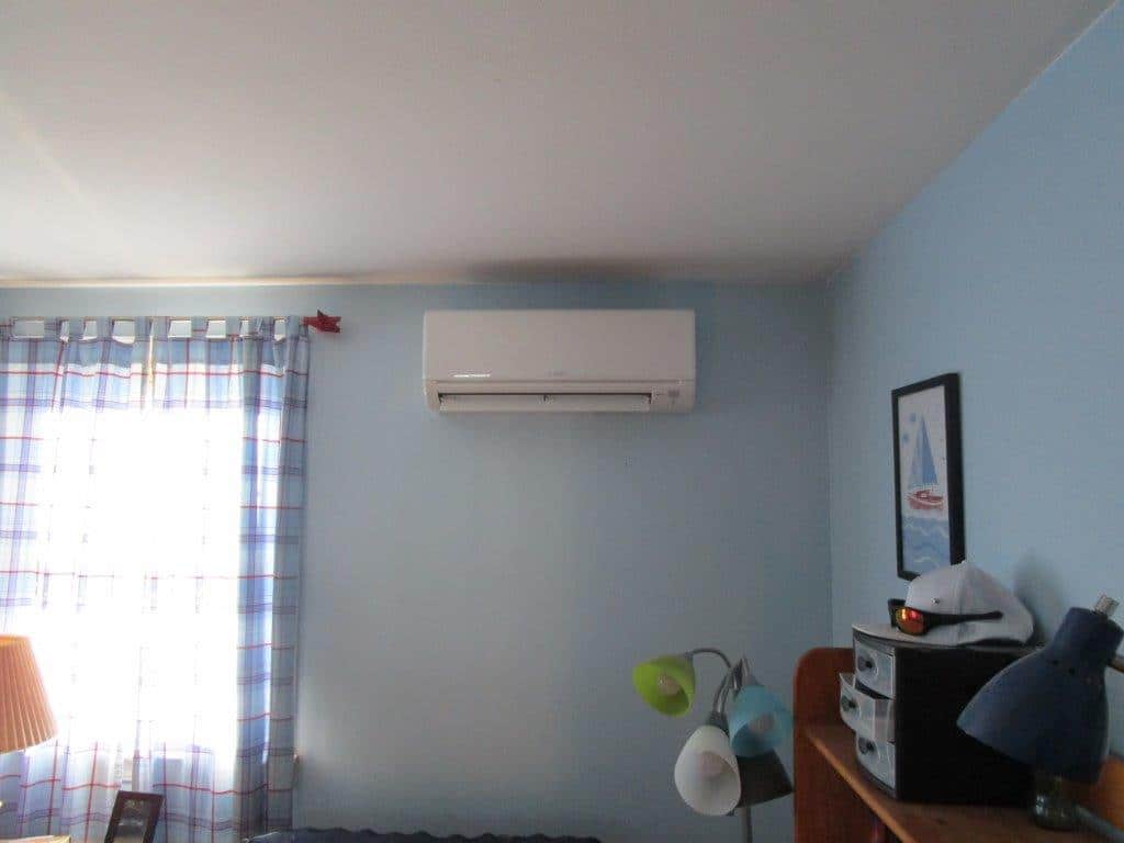 Mitsubishi ductless units in Boxford, MA split-level