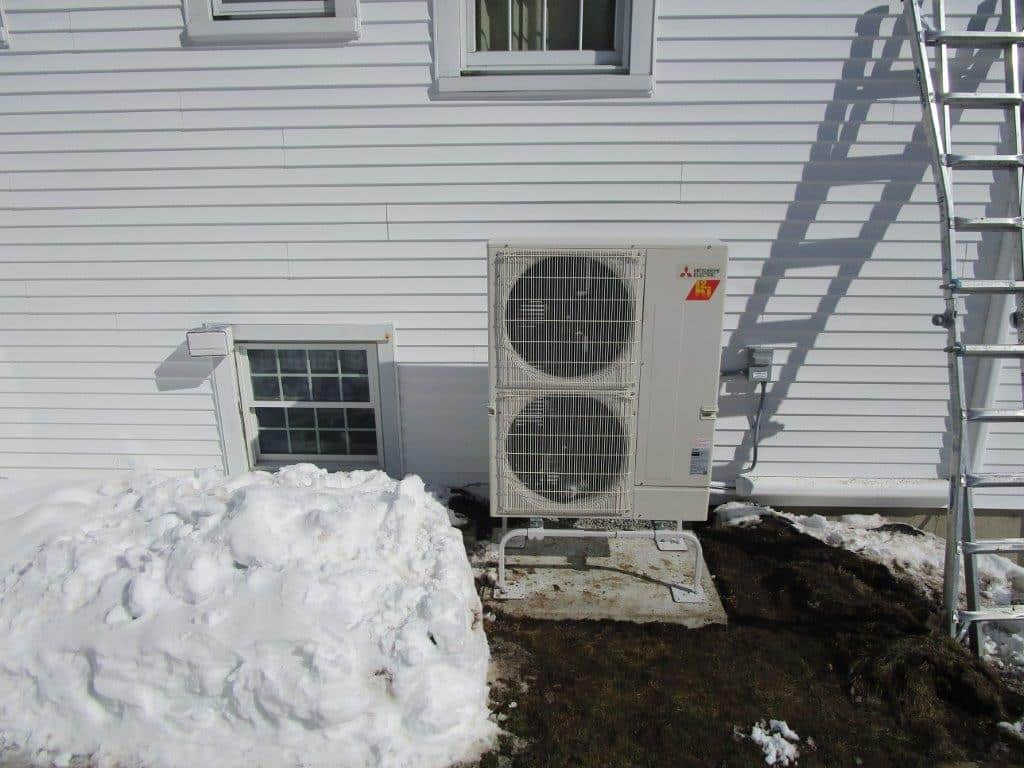 Outdoor Mitsubishi ductless HVAC units in Boxford, MA