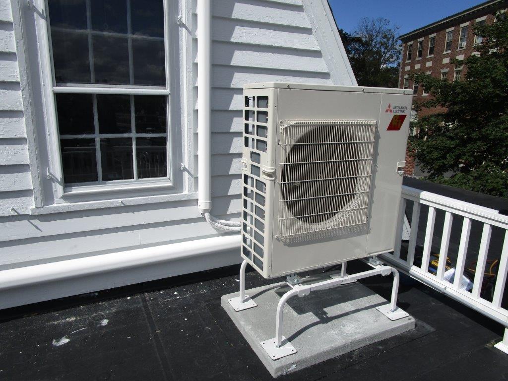 An outdoor condenser for a ductless panel system in Andover MA