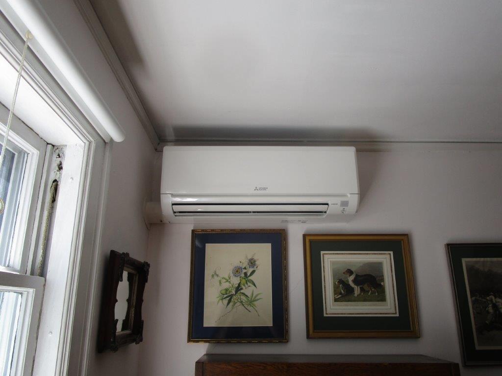 Ductless panels provide zoned hvac in Andover MA cape home