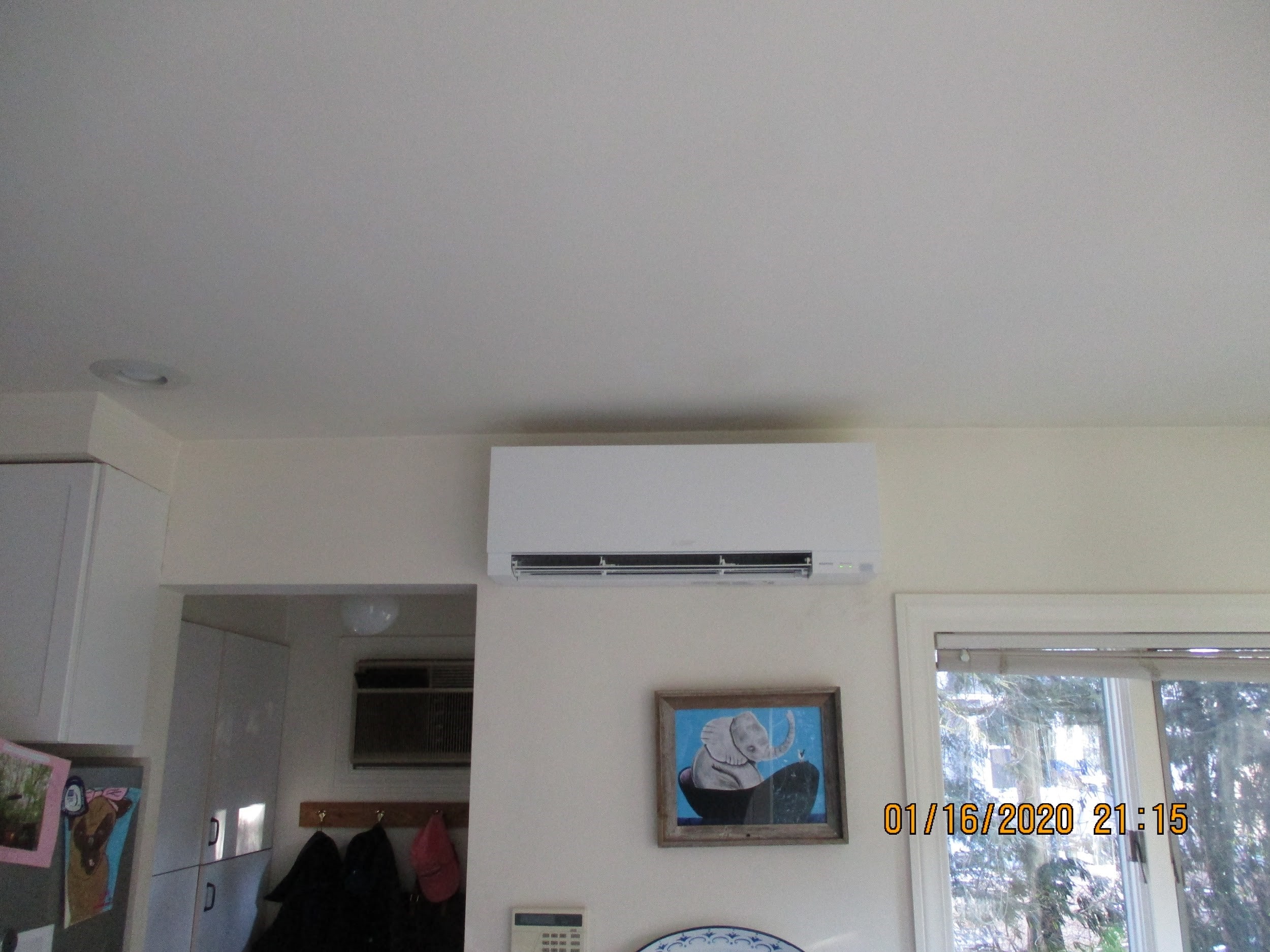 Example of indoor ductless AC wall unit installed in Winchester home.