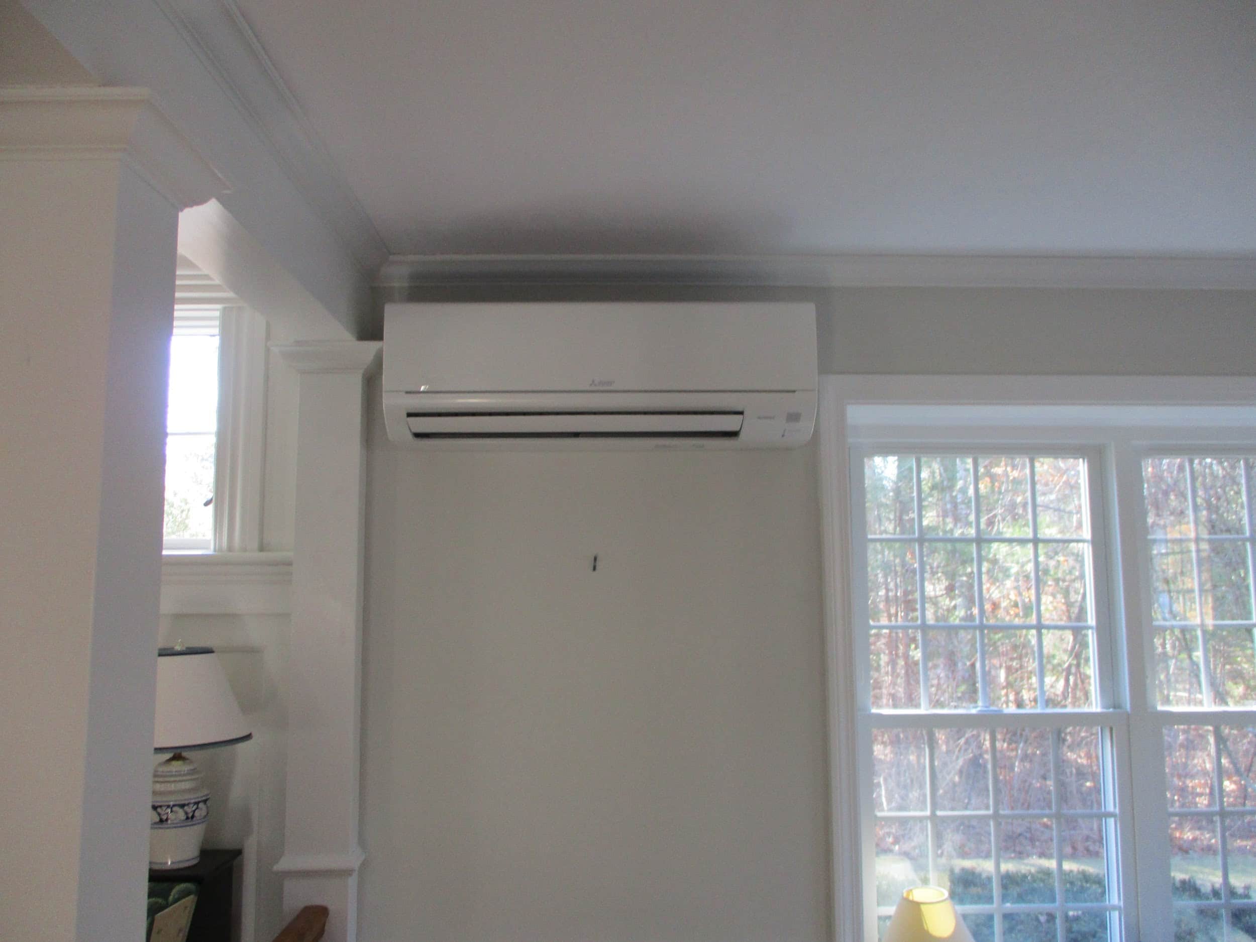 Example of indoor ductless air conditioning wall mounted unit.