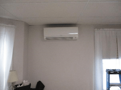 Indoor ductless AC installed in Arlington home