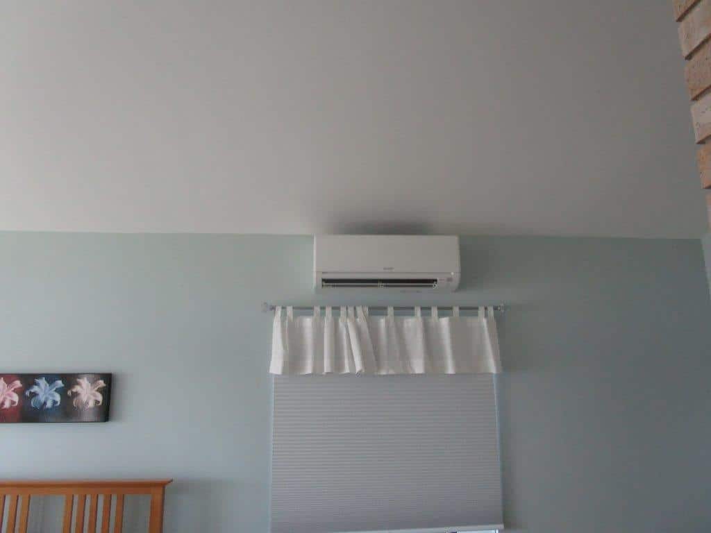 Ductless air conditioning unit in a Beverly, MA master bedroom