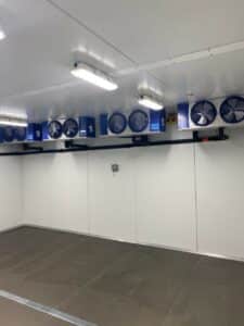 Air handlers installed in freezer room for Lap Corp refrigeration installation in Westborough, MA.