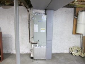 Example of an indoor air handler installed in a Danvers, MA, townhome by N.E.T.R., Inc.