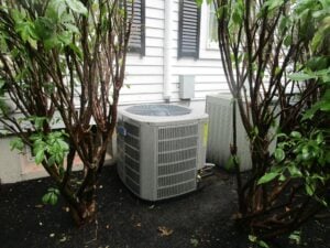 New outdoor condenser unit for an American Standard air conditioner system.