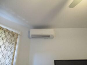 Example of an indoor Mitsubishi Electric ductless AC installed in a condo in Boston.
