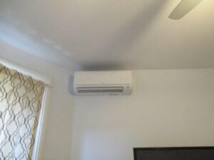 Example of an indoor Mitsubishi Electric ductless AC installed in a condo in Boston. 