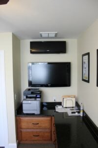 This wall mounted Mitsubishi ductless AC unit is perfect for adding a ductless zone of comfort control for this family.