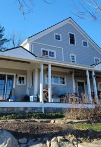 This home in Sherborn replaces a wood stove with Mitsubishi Electric ductless system.