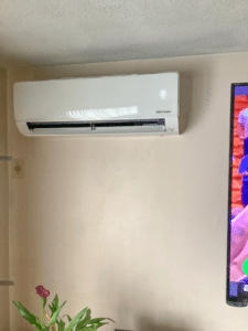 An indoor wall unit installed for this LG ductless system in Revere, MA. 